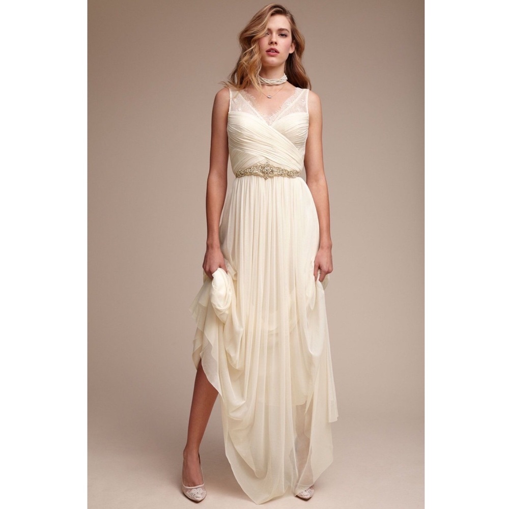 Anthropologie x BHLDN Hitherto Fleur Dress Ivory